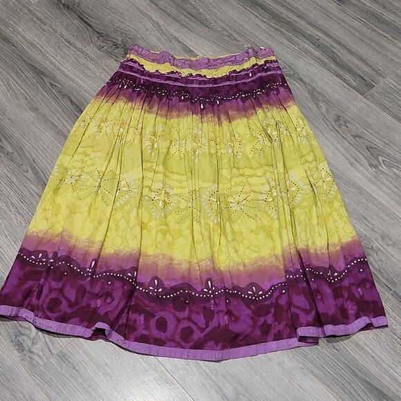 EUC Ombre' Chaudry KC Sports Hand Dyed Midi Skirt - Picture 1 of 7
